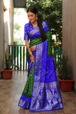 Beautiful Bandhej design saree with Zari Weaving