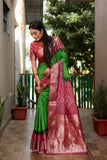 Beautiful Bandhej design saree with Zari Weaving