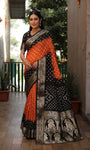 Beautiful Bandhej design saree with Zari Weaving