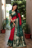 Beautiful Bandhej design saree with Zari Weaving