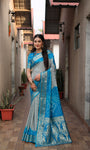 Beautiful Bandhej design saree with Zari Weaving