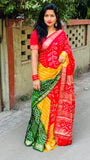 Bandhej Soft Silk Saree With Banarasi Weawing Border