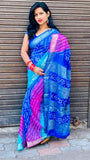 Bandhej Soft Silk Saree With Banarasi Weawing Border