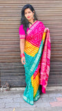 Bandhej Soft Silk Saree With Banarasi Weawing Border