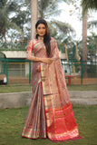 Organza silk with flowy less saree