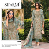 Pure Viscouse Muslin Digital print with Aari work & Mirror work Suit