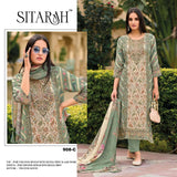 Pure Viscouse Muslin Digital print with Aari work & Mirror work Suit