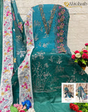 pure cotton print with Heavy Embrodairy patches Suit