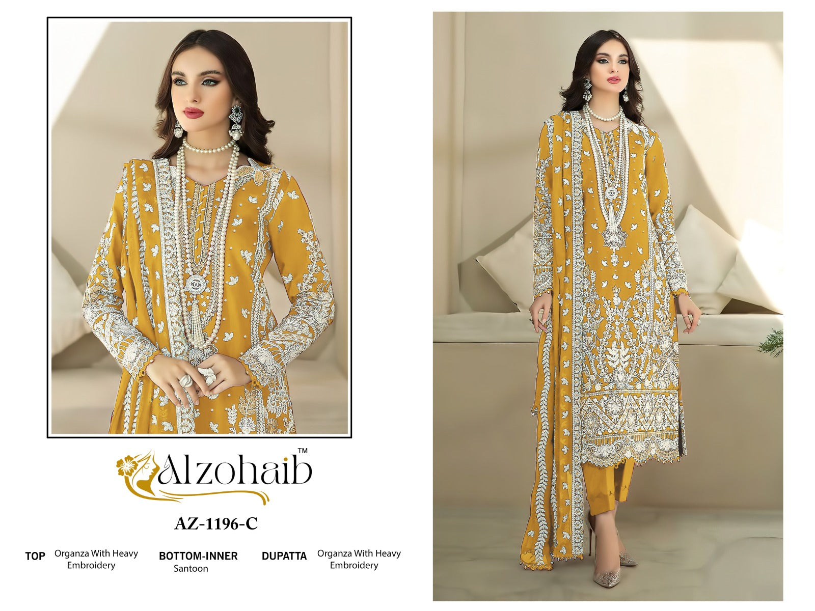Organza with Embroidery Work and Sequence work Suit