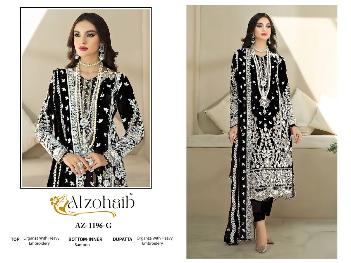 Organza with Embroidery Work and Sequence work Suit