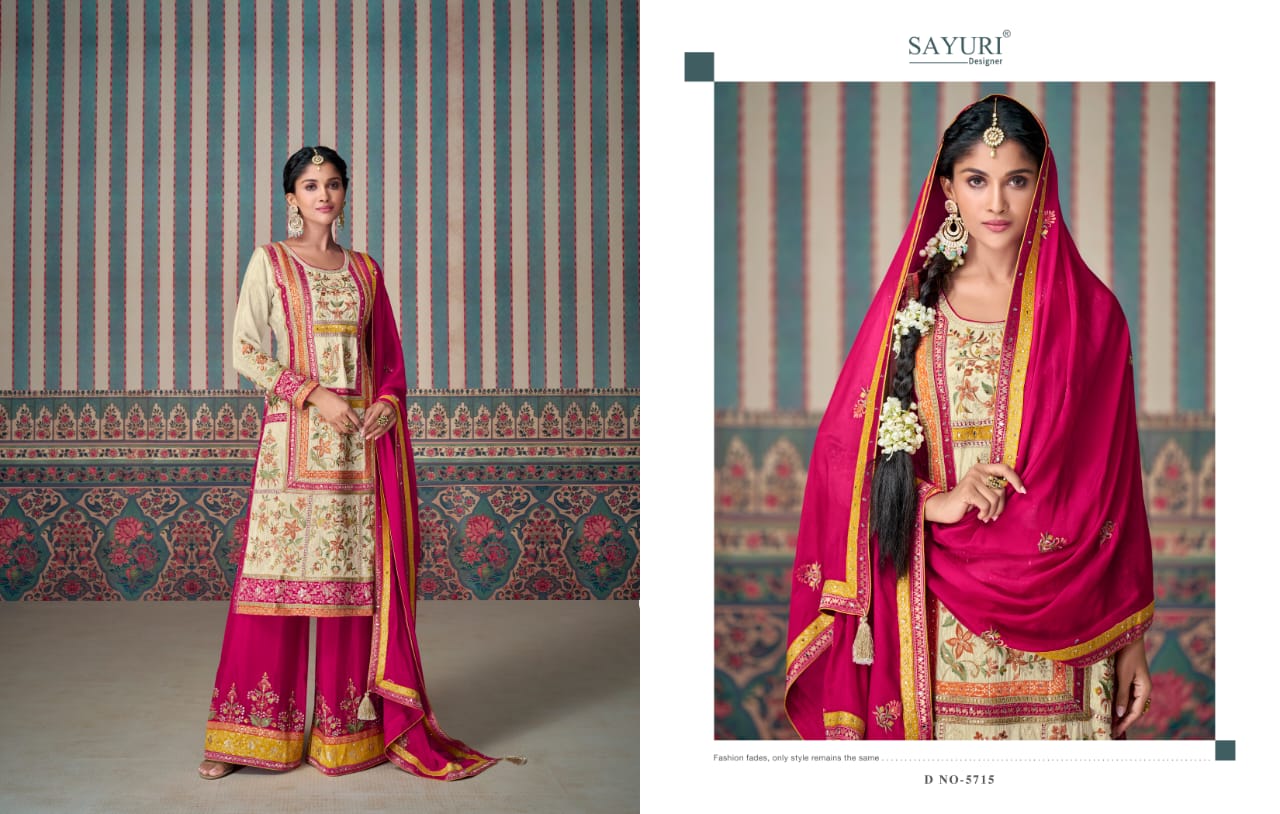 Primium Simar Muslin Jacquard Chinon Fabric Suit