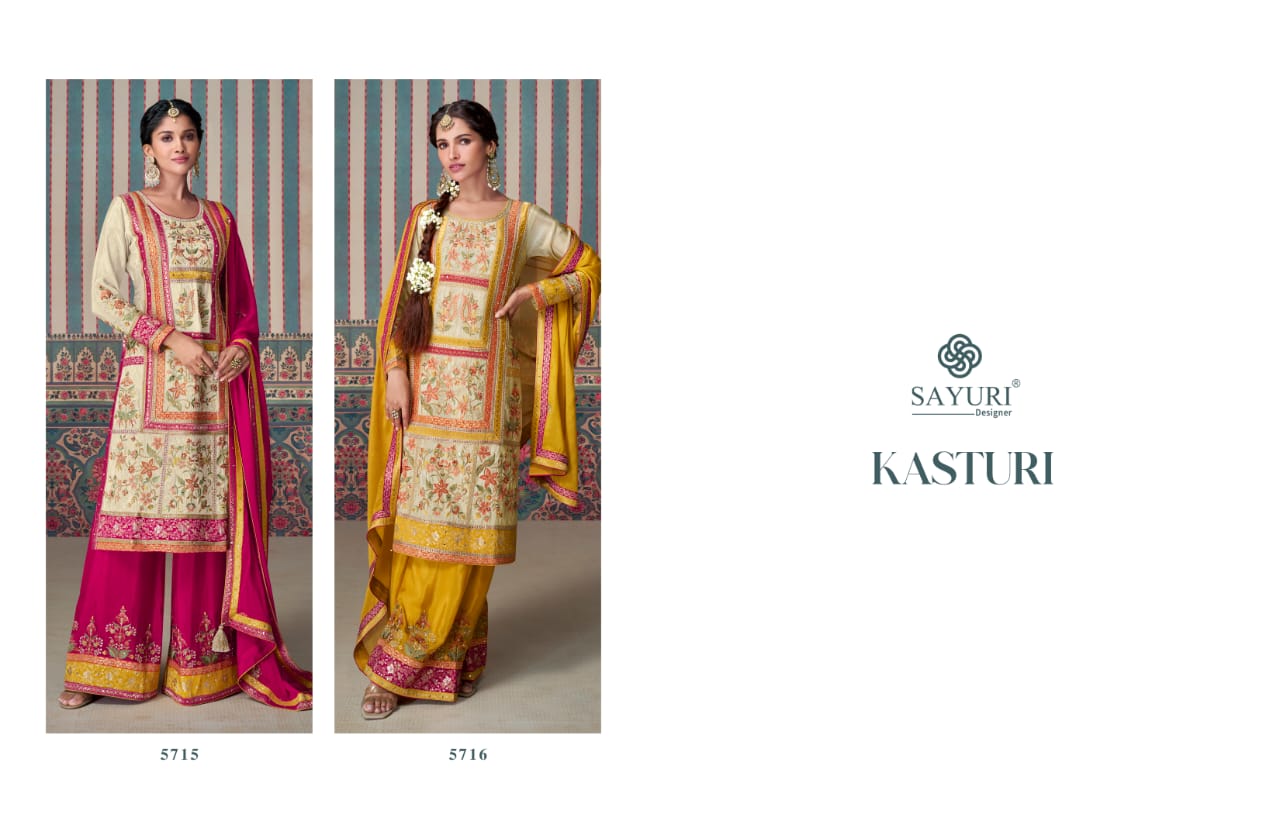Primium Simar Muslin Jacquard Chinon Fabric Suit