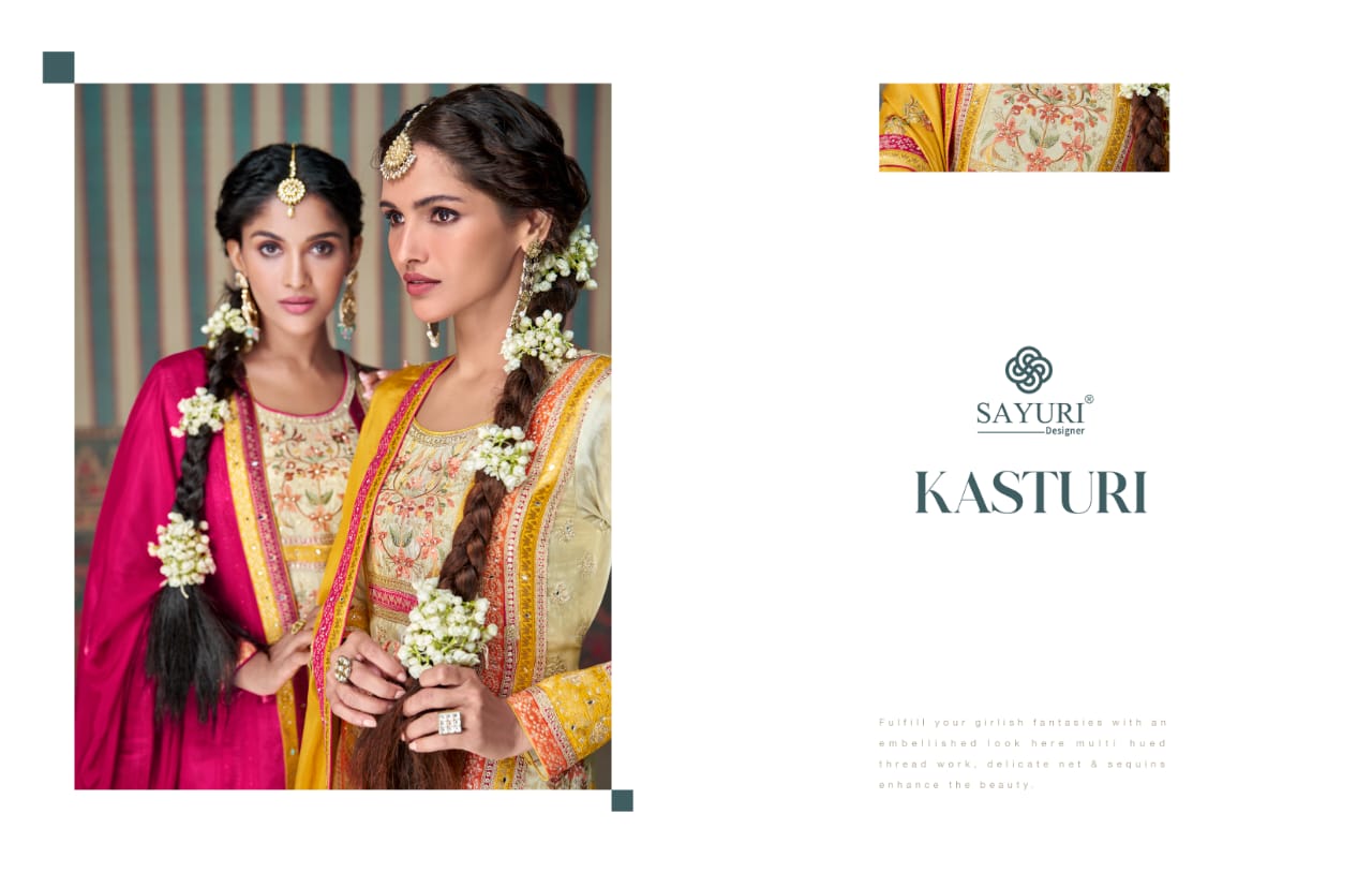 Primium Simar Muslin Jacquard Chinon Fabric Suit