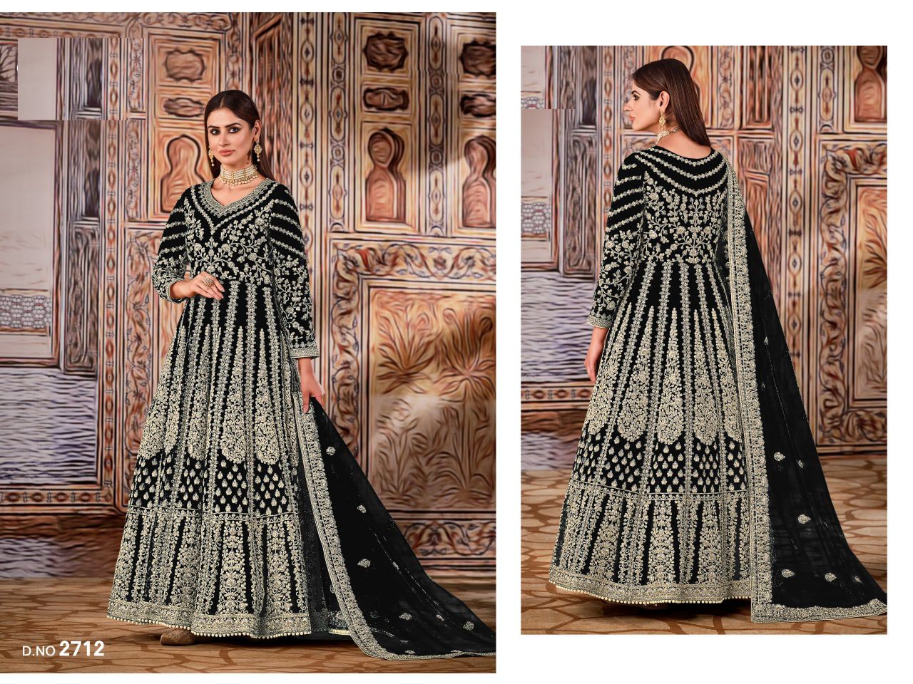 Heavy Butterfly Net with Embroidery Codding Work With Sequence With Hand Work Suit