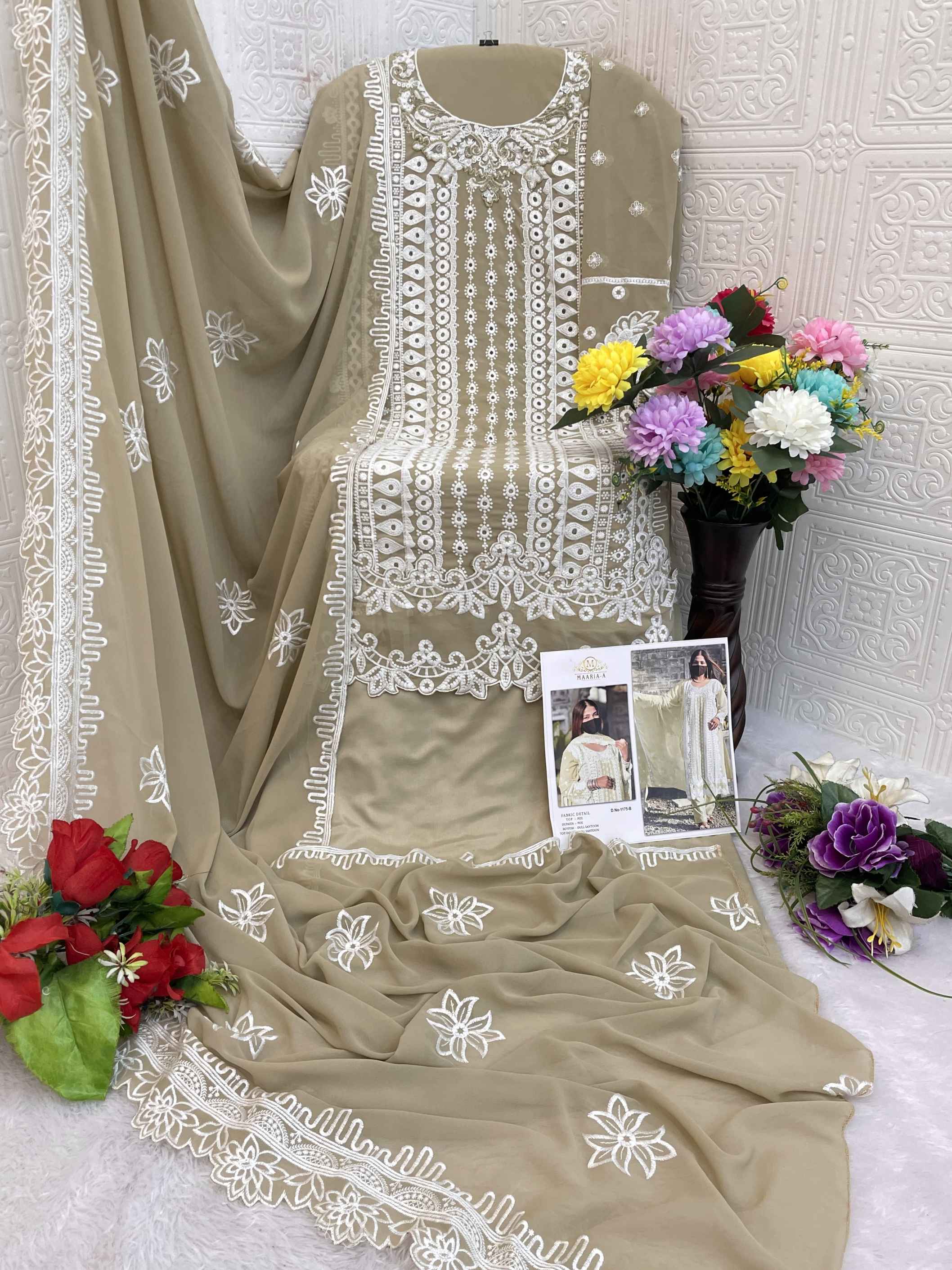 Heavy Fox Georgette With Embroidery Work Suit