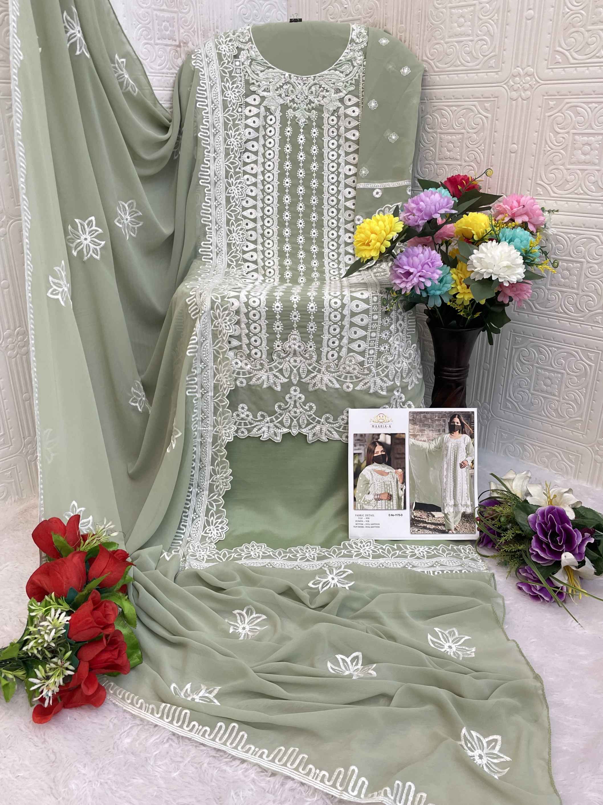 Heavy Fox Georgette With Embroidery Work Suit