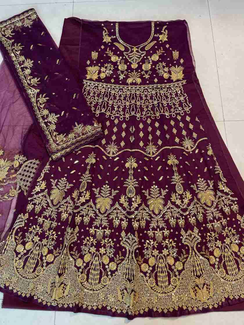 Heavy net Beautiful Embroidery work fancy dori  work & stone work Suit