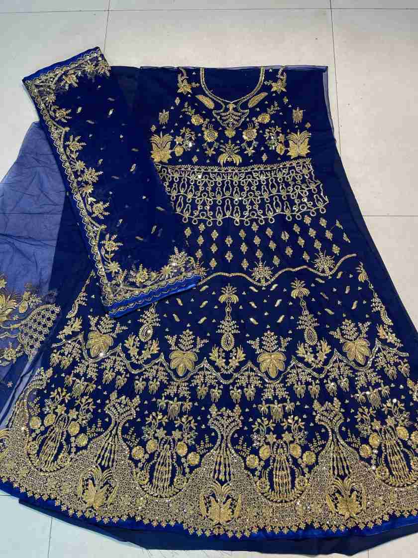 Heavy net Beautiful Embroidery work fancy dori  work & stone work Suit