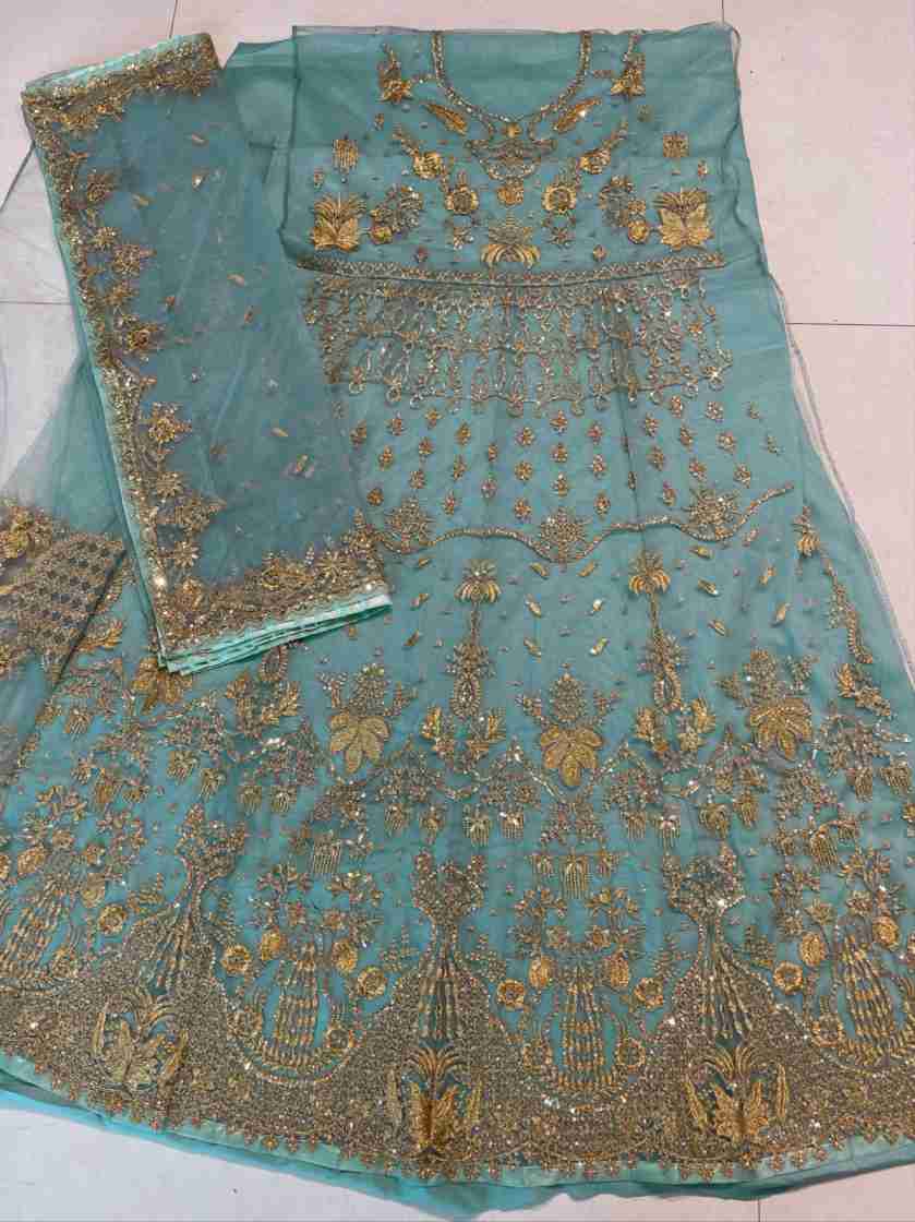 Heavy net Beautiful Embroidery work fancy dori  work & stone work Suit