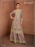 Heavy Chinon with Embroidery Multi & Mat Squence work Suit
