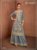Heavy Chinon with Embroidery Multi & Mat Squence work Suit