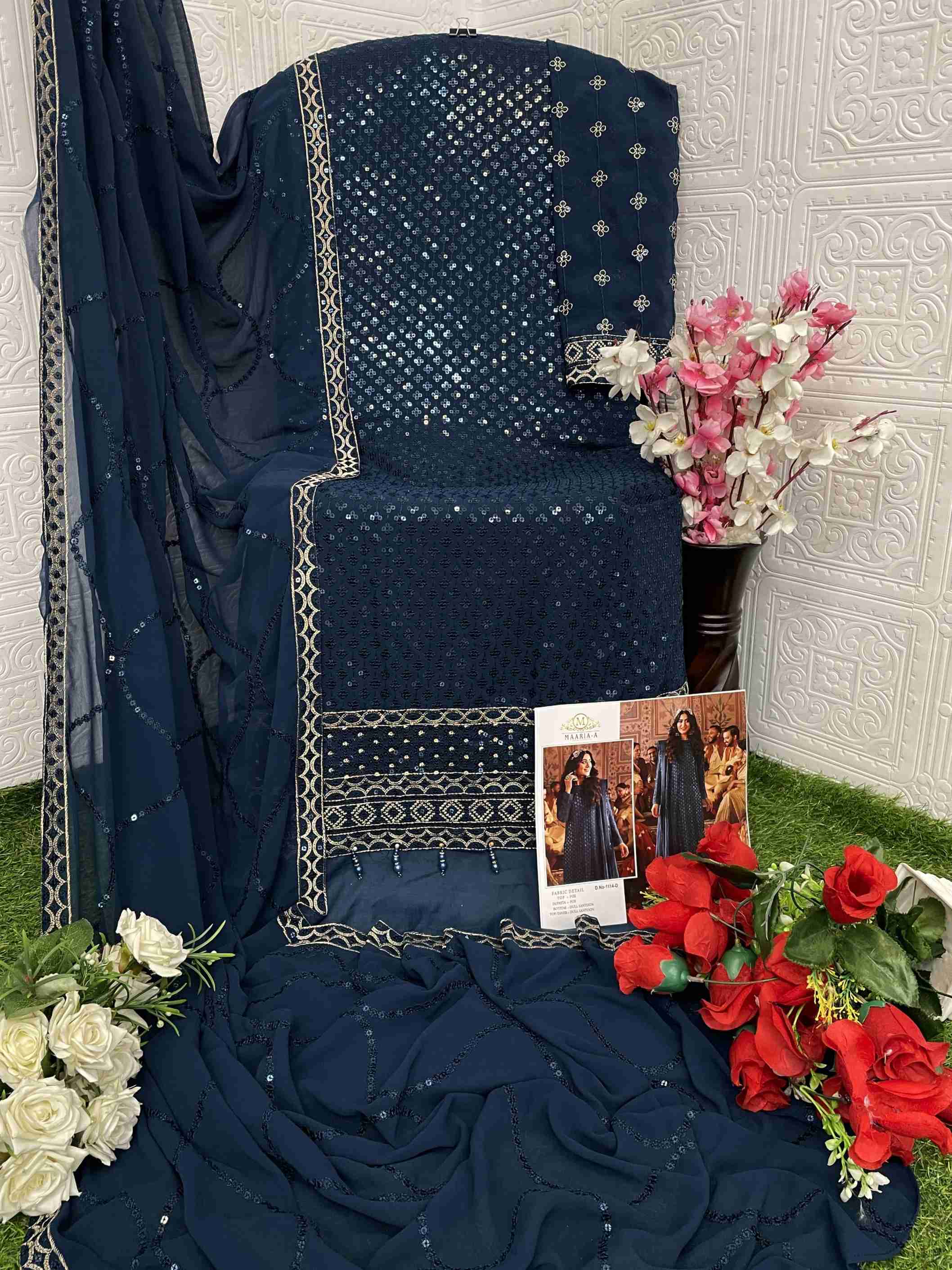 Heavy Fox Georgette With Embroidery Sequence Work With Latkan Suit