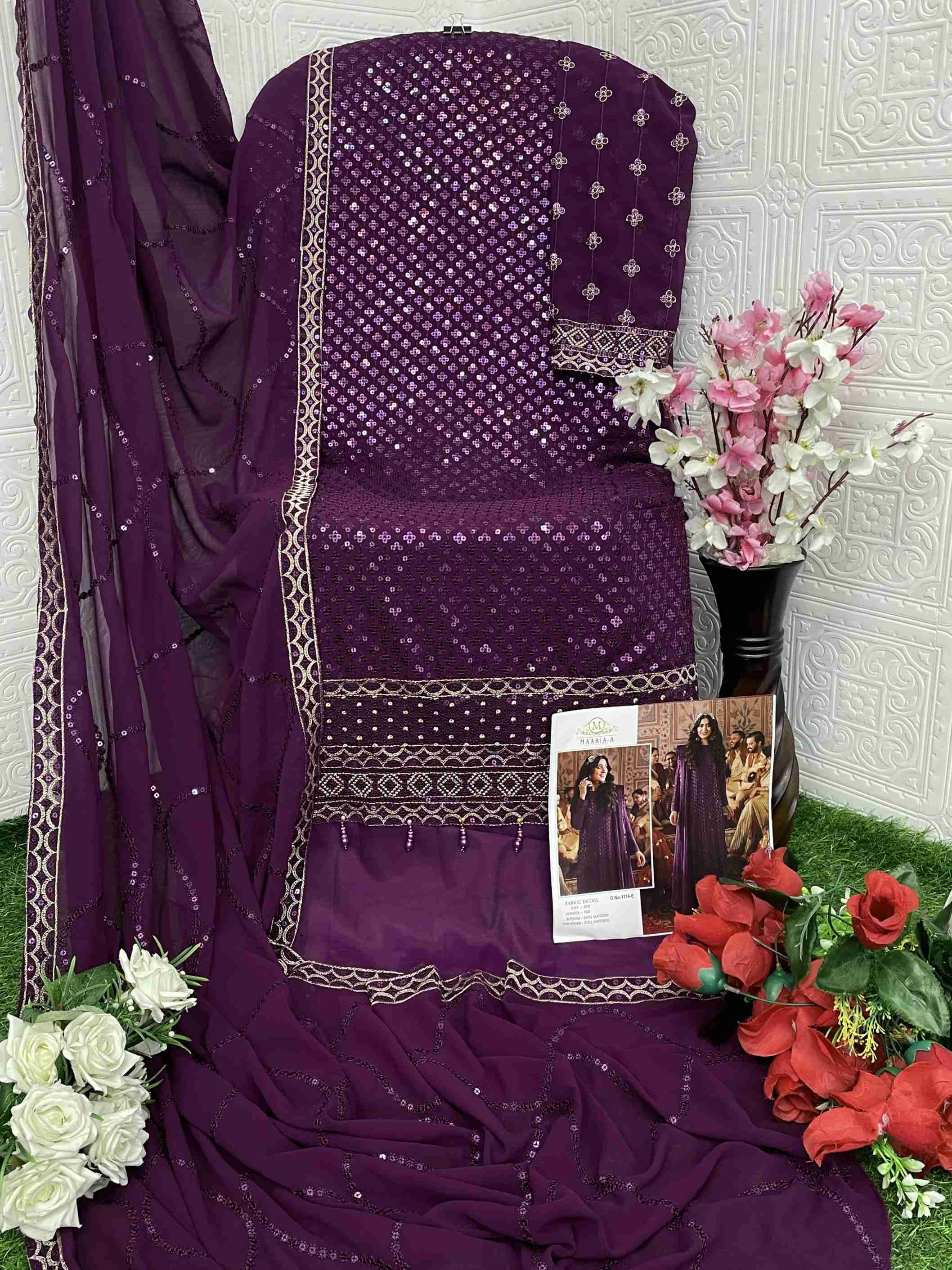 Heavy Fox Georgette With Embroidery Sequence Work With Latkan Suit