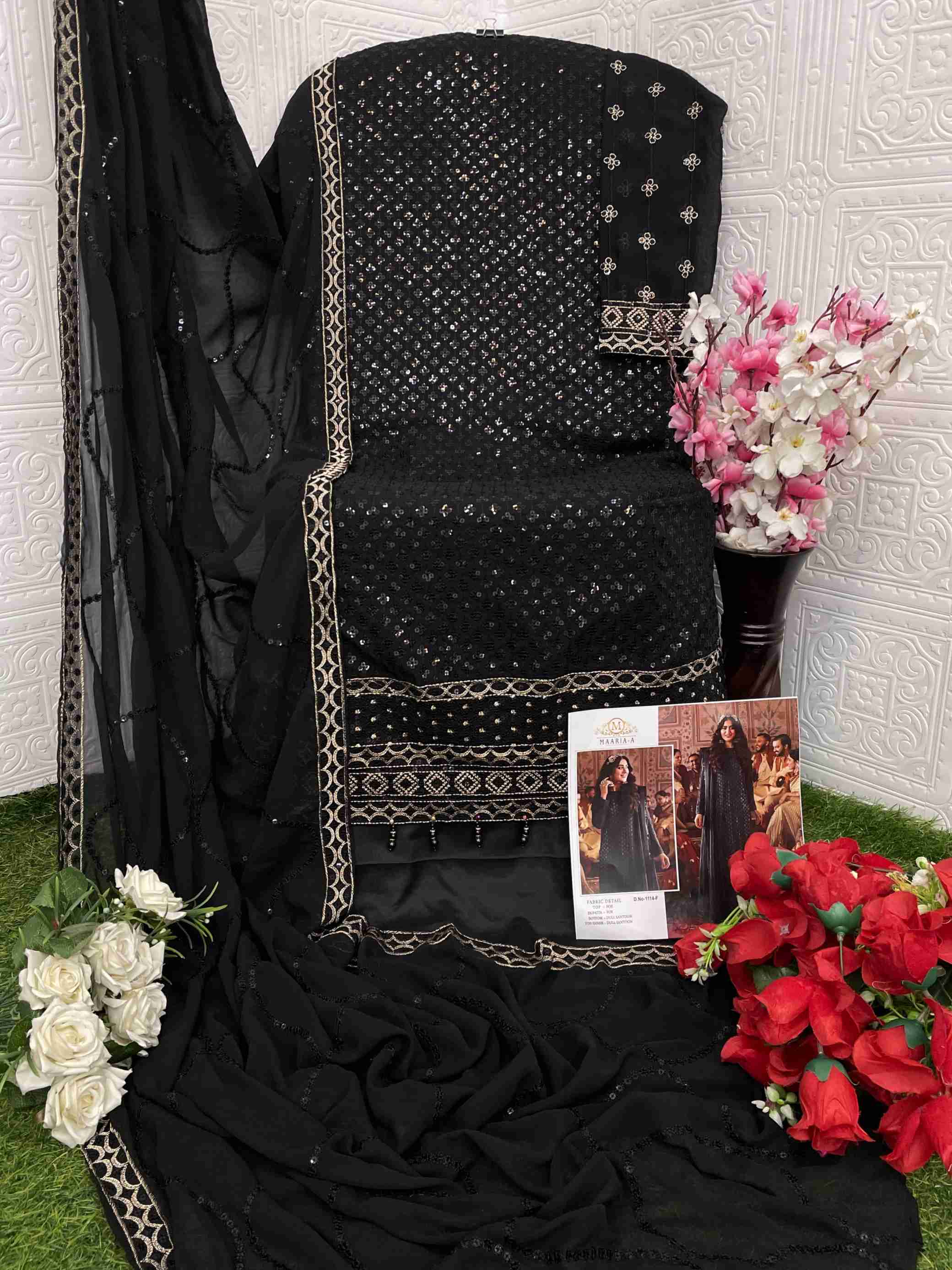 Heavy Fox Georgette With Embroidery Sequence Work With Latkan Suit