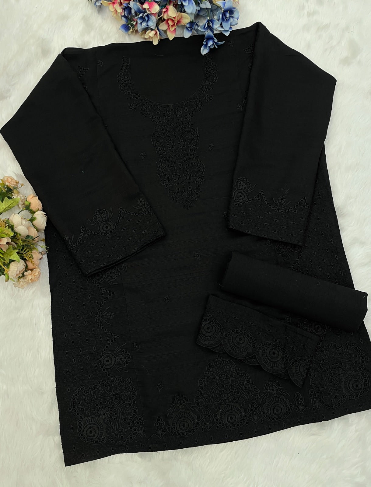 Pv Cotton with Heavy Embroidered VISCOSE Thread work Suit