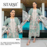 Pure Cambric Cotton with Heavy Embroidered boring Sequence Thread work Suit