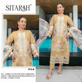 Pure Cambric Cotton with Heavy Embroidered boring Sequence Thread work Suit