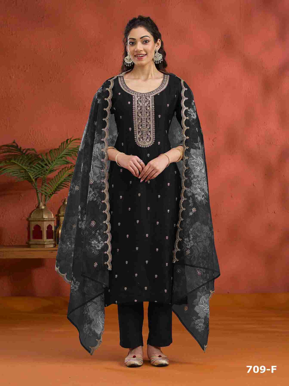 Blooming Vichitra with Heavy Embroidered VISCOSE Thread Jari work Suit