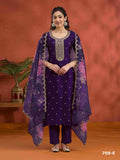 Blooming Vichitra with Heavy Embroidered VISCOSE Thread Jari work Suit
