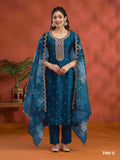 Blooming Vichitra with Heavy Embroidered VISCOSE Thread Jari work Suit