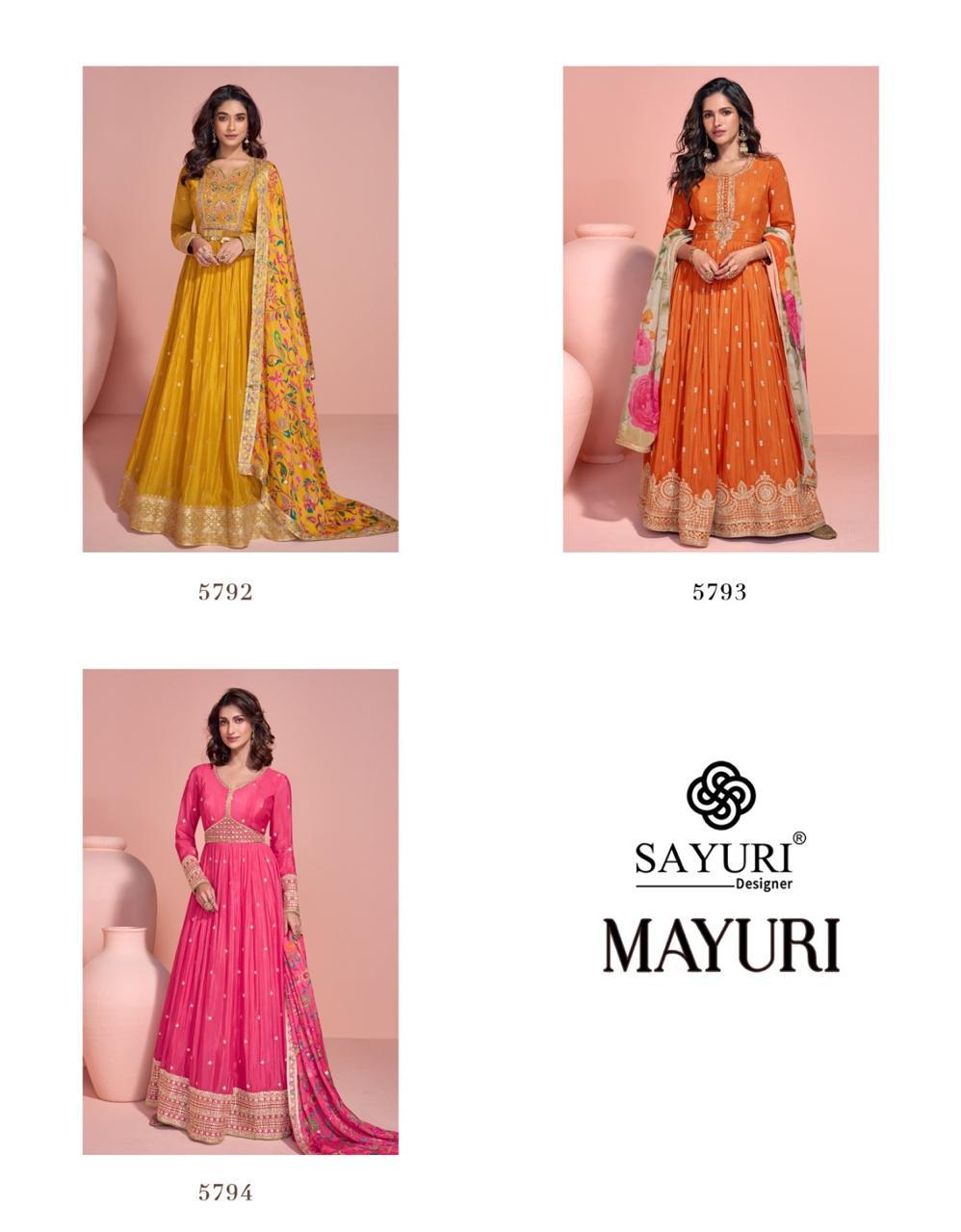 PREMIUM CHINON SILK EMBROIDERED FRONT AND BACK GOWN WITH EMBROIDERED SUIT