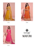 PREMIUM CHINON SILK EMBROIDERED FRONT AND BACK GOWN WITH EMBROIDERED SUIT