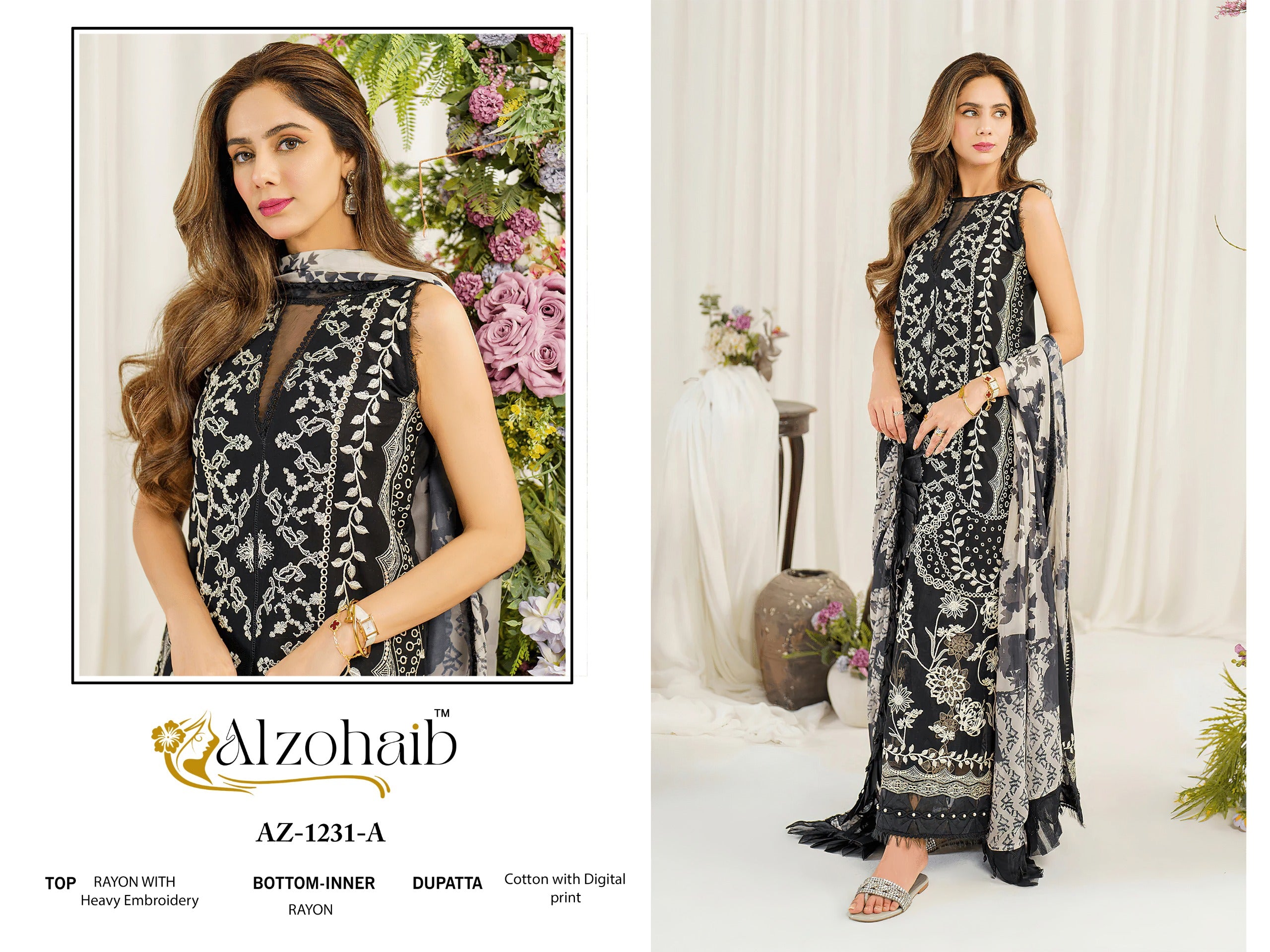 Ryon cotton with Digital Printed work Suit