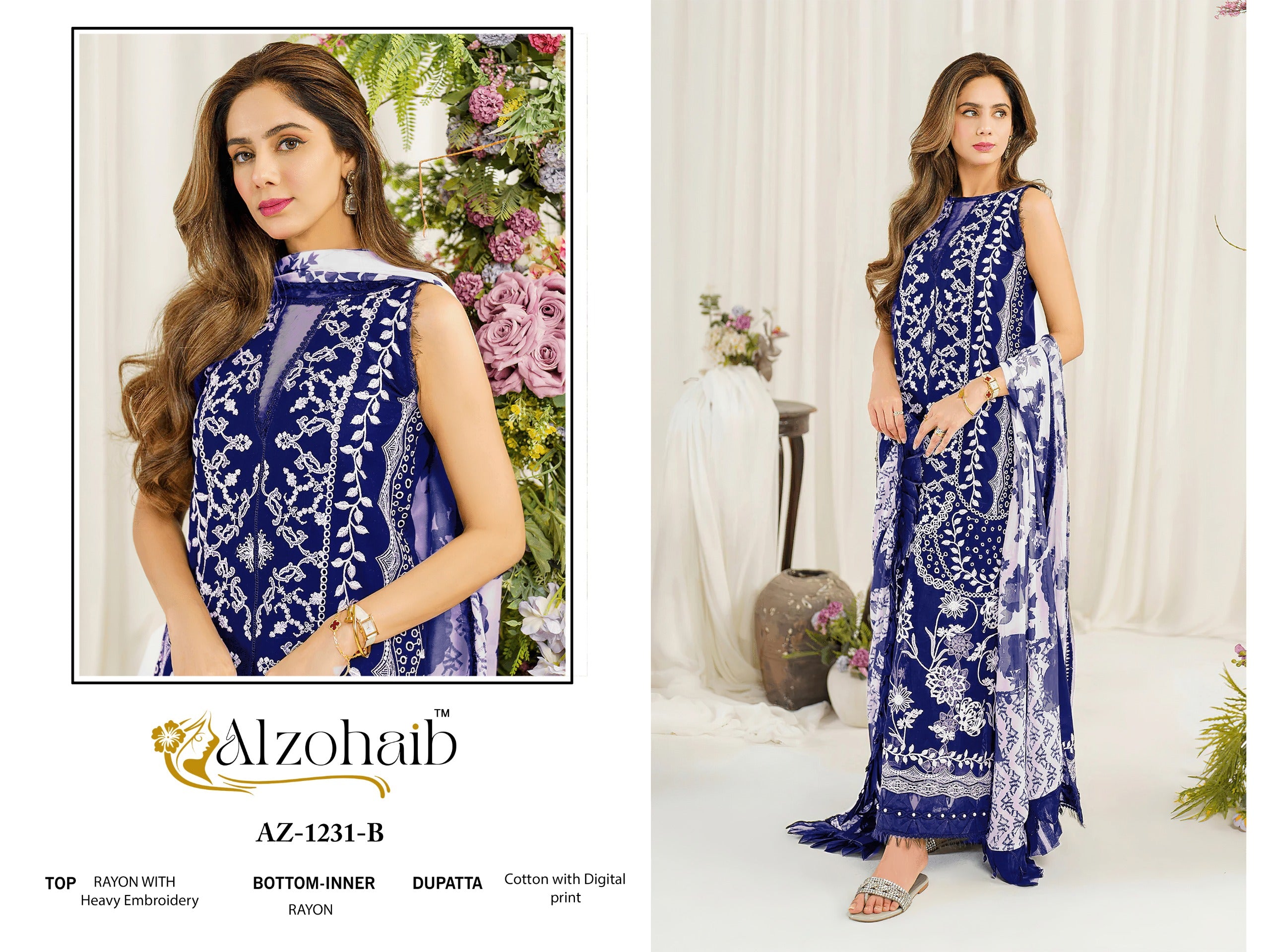 Ryon cotton with Digital Printed work Suit