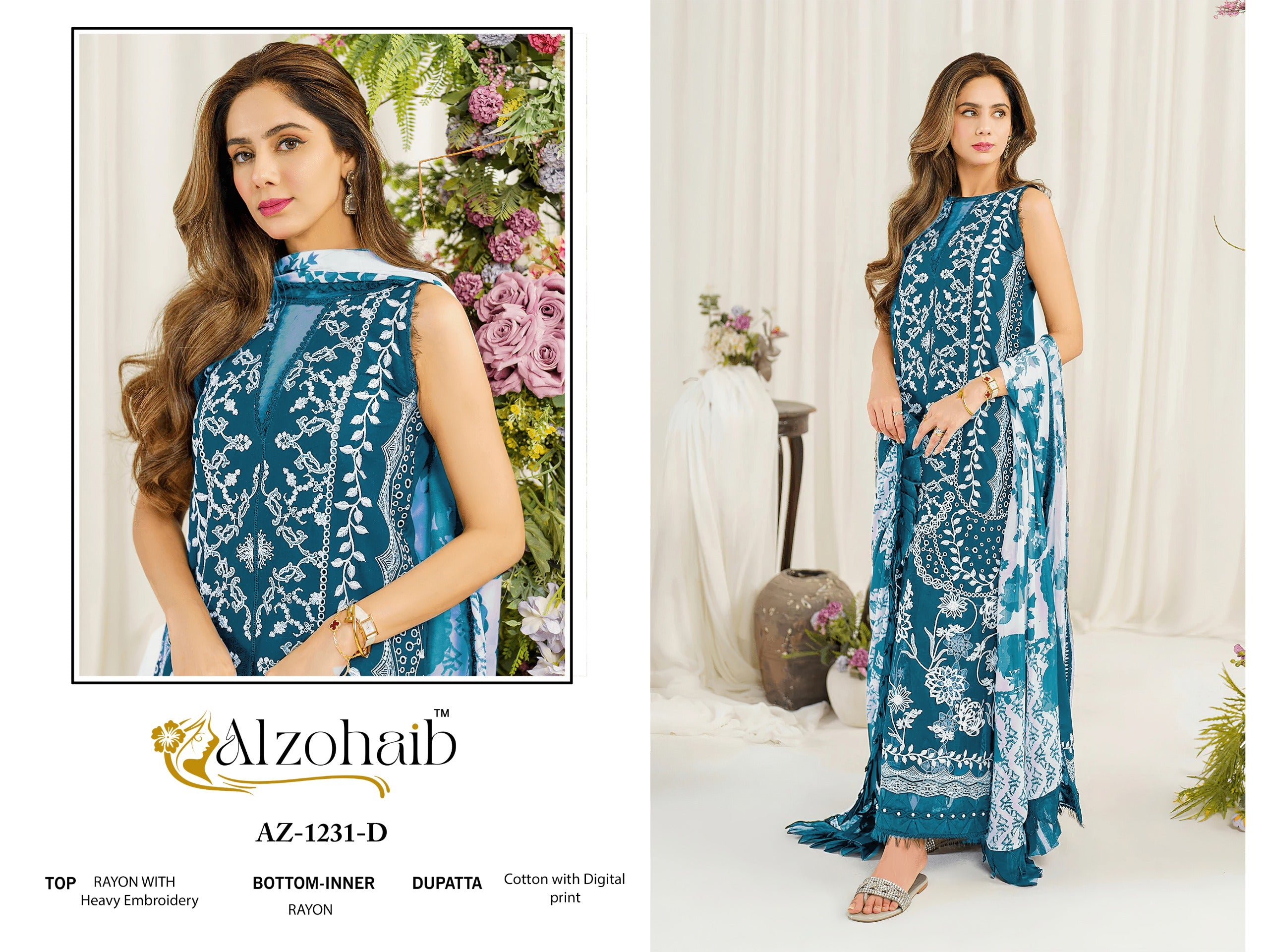 Ryon cotton with Digital Printed work Suit